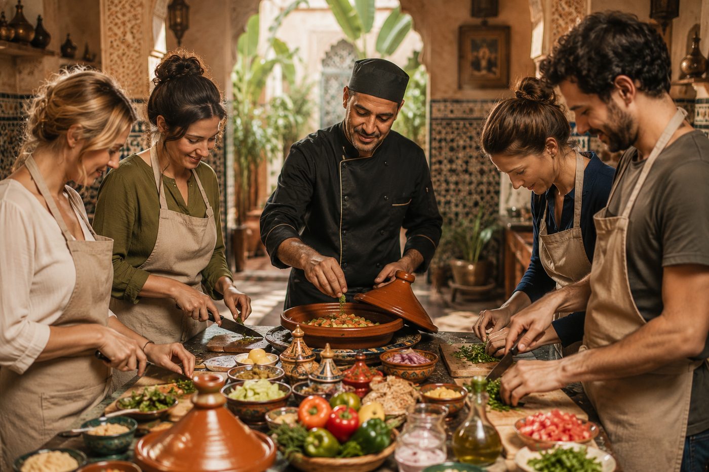Atelier de cuisine marocaine à la Villa El Moughani