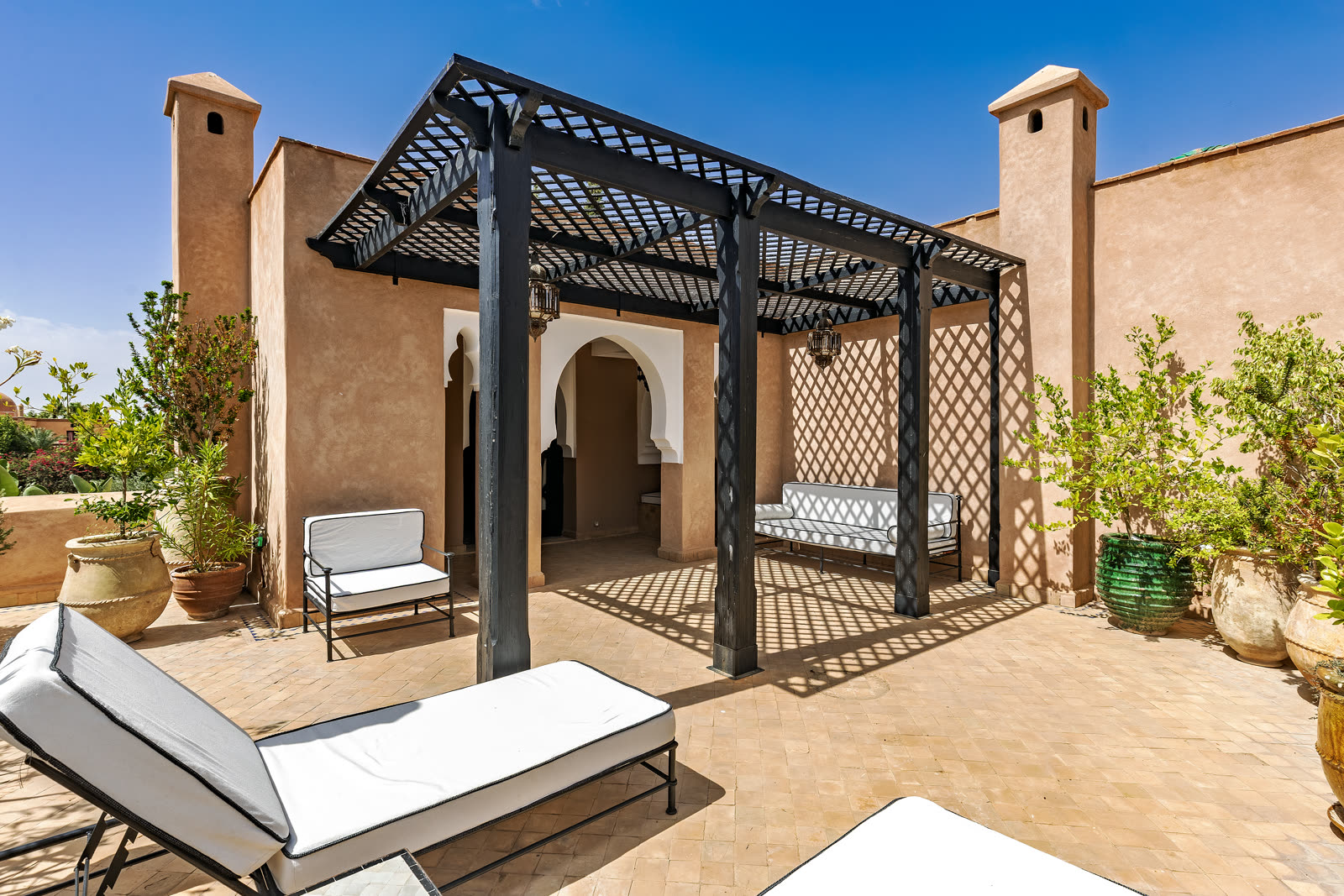 Terrasse rooftop de la Villa El Moughani